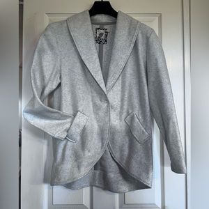 Super soft, heather grey, deconstructed, shawl collar jacket by Lilka
